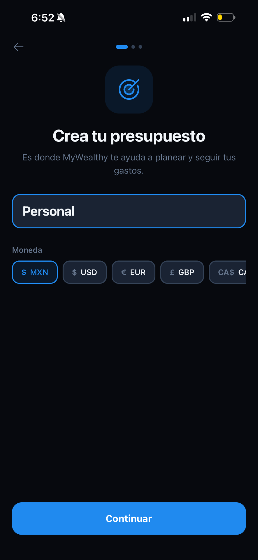 Crea tu presupuesto